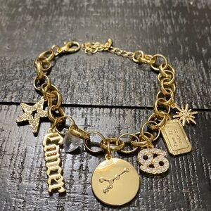 NWOT “Cancer” Horoscope Gold Tone & Crystals Bracelet